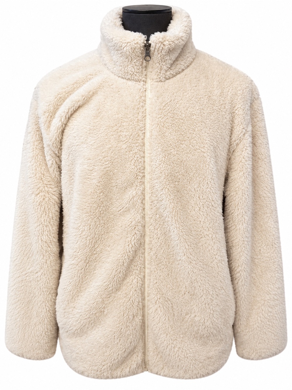 Uniqlo Beige Sherpa Full-Zip Jacket